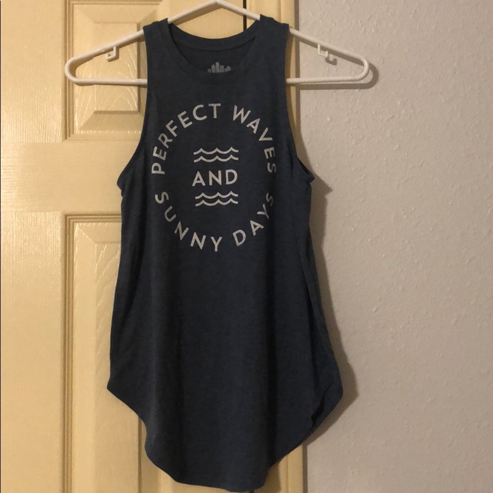 Blue Muscle Tee “Perfect Waves & Sunny Days”